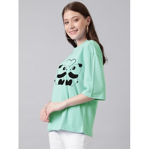 Kotty Women's Cotton Blend Printed Oversized T-Shirts