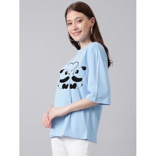 Kotty Women's Cotton Blend Printed Oversized T-Shirts