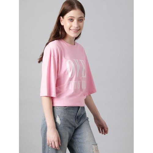 Kotty Women's Cotton Blend Printed Oversized T-Shirts