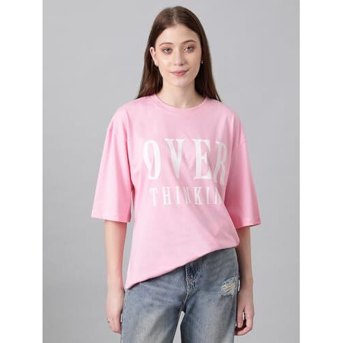Kotty Women's Cotton Blend Printed Oversized T-Shirts