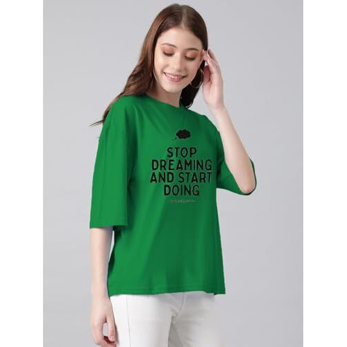 Kotty Women's Cotton Blend Printed Oversized T-Shirts