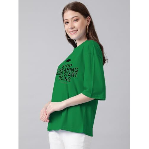 Kotty Women's Cotton Blend Printed Oversized T-Shirts