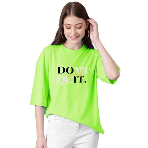 Kotty Women's Cotton Blend Printed Oversized T-Shirts