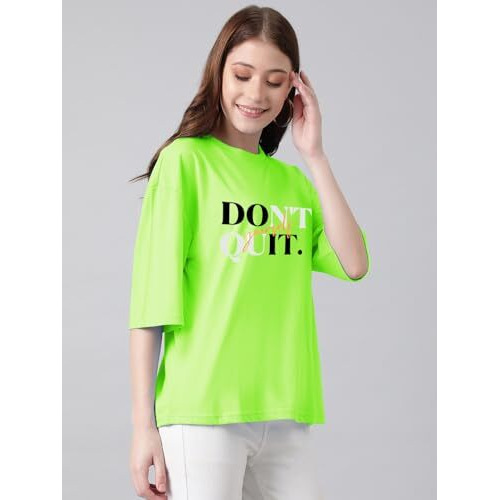Kotty Women's Cotton Blend Printed Oversized T-Shirts