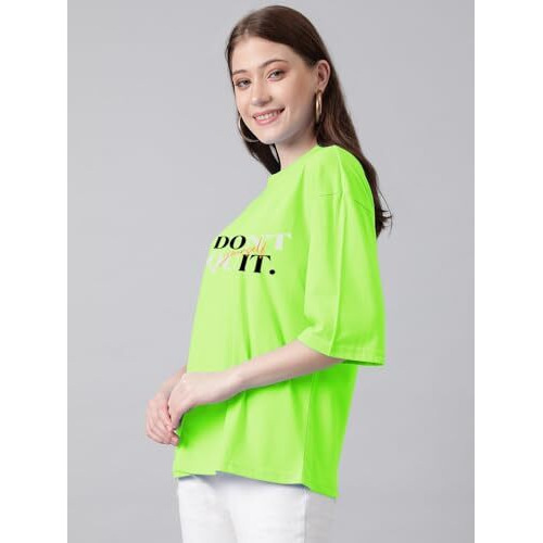 Kotty Women's Cotton Blend Printed Oversized T-Shirts