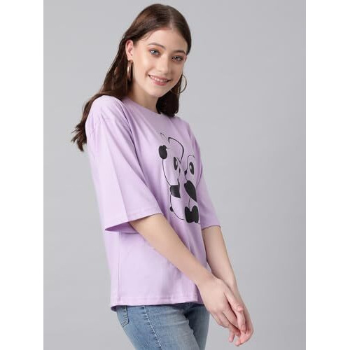 Kotty Women's Cotton Blend Printed Oversized T-Shirts