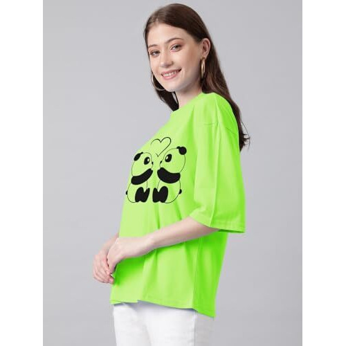 Kotty Women's Cotton Blend Printed Oversized T-Shirts