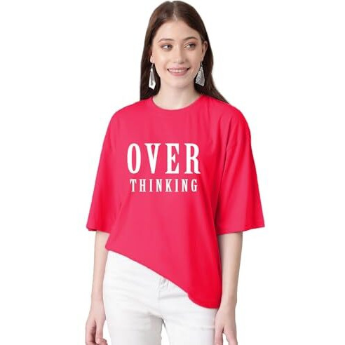 Kotty Women's Cotton Blend Printed Oversized T-Shirts