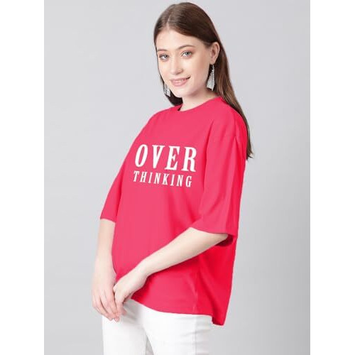 Kotty Women's Cotton Blend Printed Oversized T-Shirts