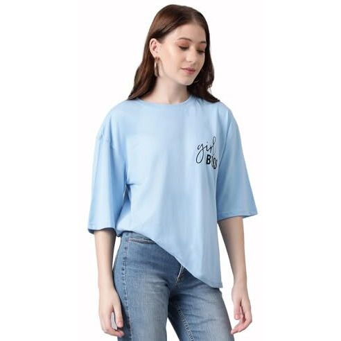Kotty Women's Cotton Blend Printed Oversized T-Shirts