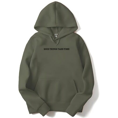 Adro Printed Hoodies For Men In Premium Cotton Fleece 340 Gsm (H23-M-Good-Ol_Olive_M)