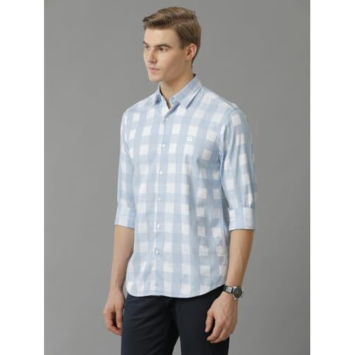 Adro Elegant Essentials Giza Cotton Men's Casual Shirts (Shi-Ch-Sk_Skyblue_2Xl)
