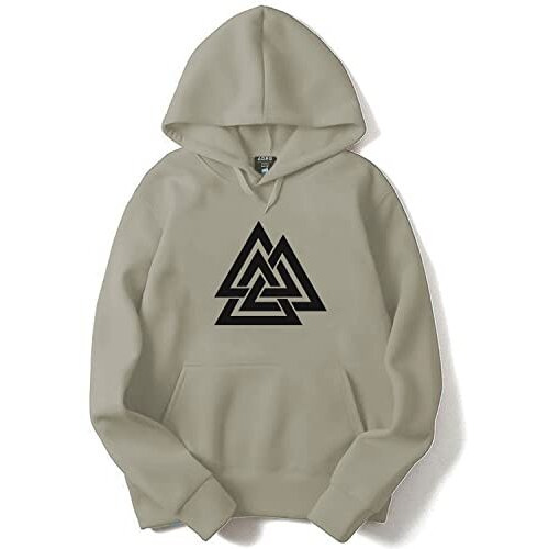 Adro Men's Cotton Neck Hooded Sweatshirt (H21-M-Tkt-Ch_Beige_S)