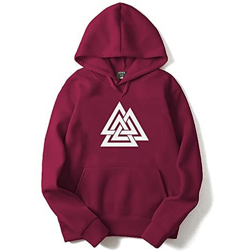 Adro Men's Cotton Neck Hooded Sweatshirt (H21-M-Tkt-Mr_Maroon_S)
