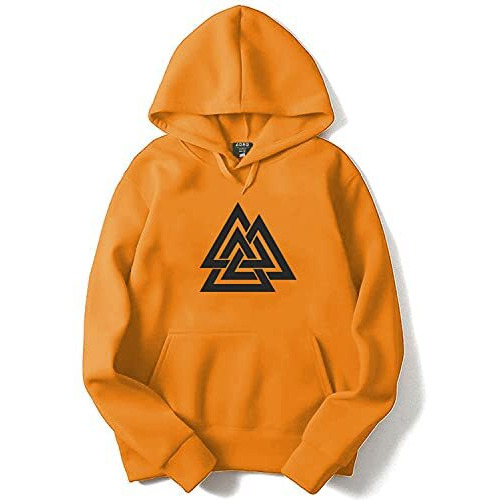 Adro Men's Cotton Neck Hooded Sweatshirt (H21-M-Tkt-Mu_Mustard_M)