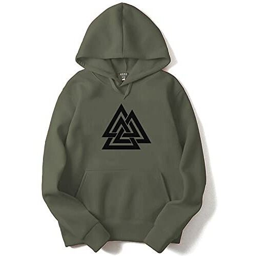 Adro Men's Cotton Neck Hooded Sweatshirt (H21-M-Tkt-Ol_Olive_Xl)