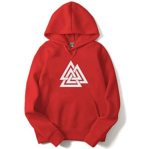 Adro Men's Cotton Neck Hooded Sweatshirt (H21-M-Tkt-Rd_Red_M)