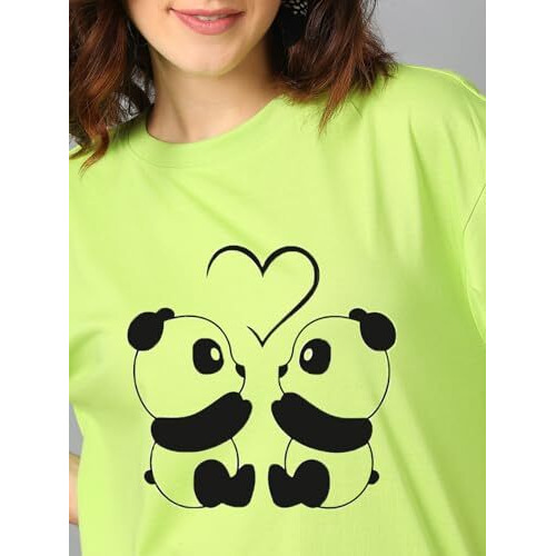 Kotty Women's Cotton Blend Printed Oversized T-Shirts