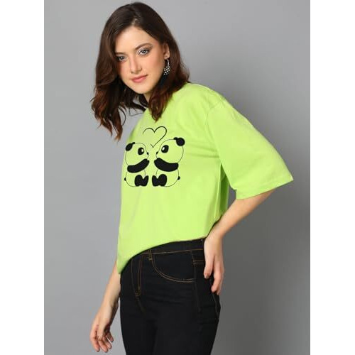 Kotty Women's Cotton Blend Printed Oversized T-Shirts