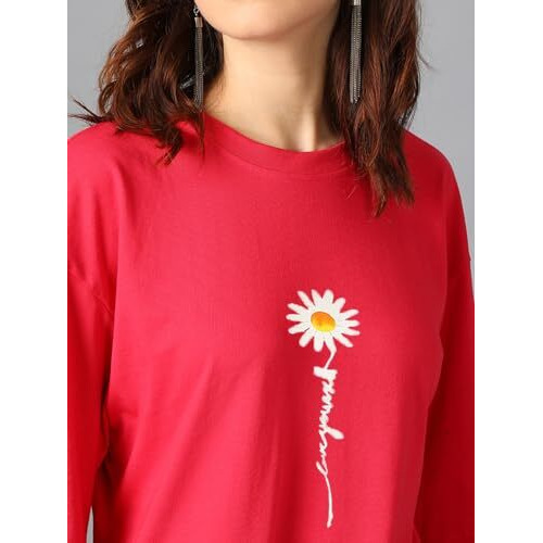 Kotty Women's Cotton Blend Printed Oversized T-Shirts
