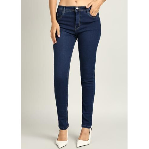 Nifty Women's Denim Stretchable Slim Fit High Waist Jeans (1393N_Bsc_32_Basic_Blue_32)