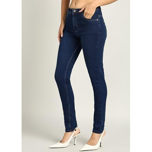 Nifty Women's Denim Stretchable Slim Fit High Waist Jeans (1393N_Bsc_32_Basic_Blue_32)