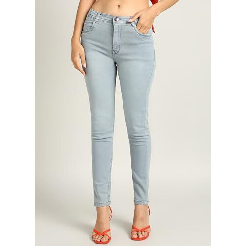 Nifty Women's Denim Stretchable Slim Fit High Waist Jeans (1393N_Gry_32_Grey_32)