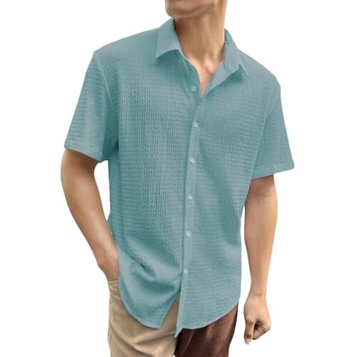 Dhruvi Trendz Mens Polly Cotton Men's Casual Shirt Regular Fit Casual (Dt-Ms-6130_Blue_S)