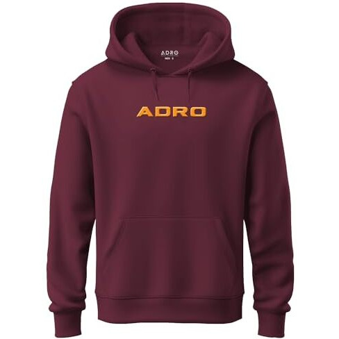 Adro Mens Hoodies With Hail The Dragon Puff Backside Printed, 100% Cotton 340Gsm. (H23-M-Dra-Mr_Maroon_2Xl)