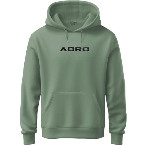 Adro Mens Hoodies With Hail The Dragon Puff Backside Printed, 100% Cotton 340Gsm. (H23-M-Dra-Pt_Pista_Xl)