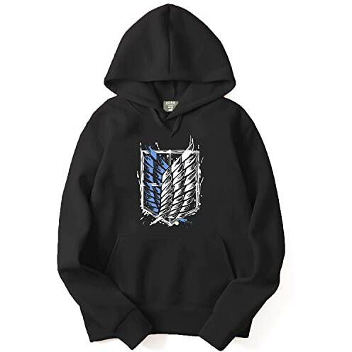 Adro Men's Cotton Neck Hooded Sweatshirt (H22-2-Winn-Bl_Black_2Xl)