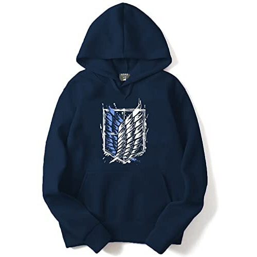 Adro Men's Cotton Neck Hooded Sweatshirt (H22-2-Winn-Nb_Navy_Xl)