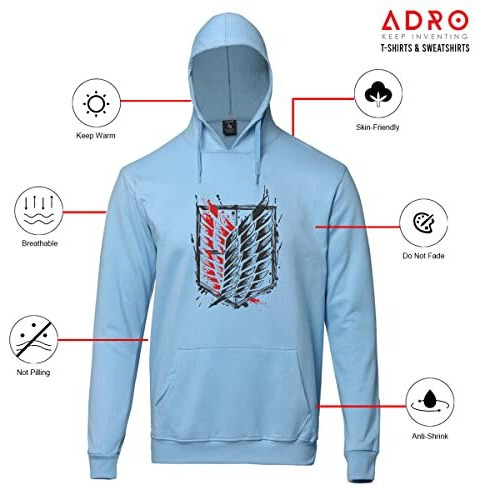 Adro Men's Cotton Neck Hooded Sweatshirt (H22-2-Winn-Sk_Skyblue_M)