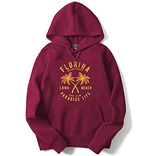 Adro Men's Cotton Neck Hooded Sweatshirt (H21-M-Fll-Mr_Maroon_Xl)