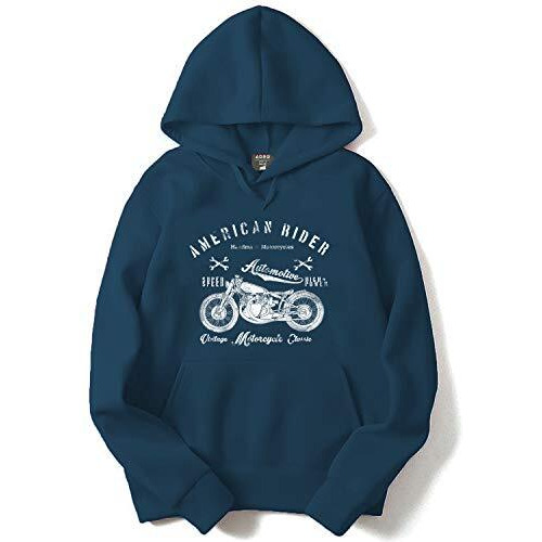 Adro Men's Cotton Neck Hooded Sweatshirt (H-M-Ame-Sb_Teal_S)