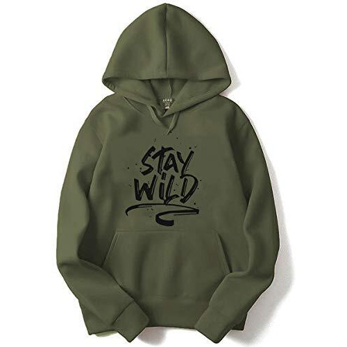 Adro Stay Wild Design Printed Hoodies/Sweatshirts For Men & Women (H20-M-Sww-Ol_Olive_M)