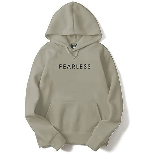 Adro Men's Cotton Neck Hooded Sweatshirt (H22-M-Frl-Ch_Beige_M)