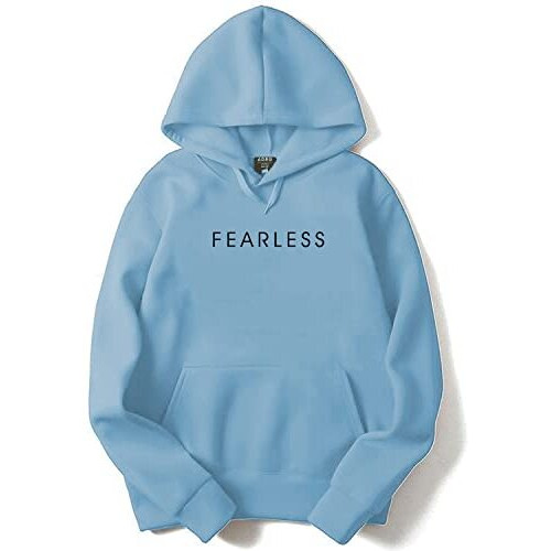 Adro Men's Cotton Neck Hooded Sweatshirt (H22-M-Frl-Sk_Skyblue_M)