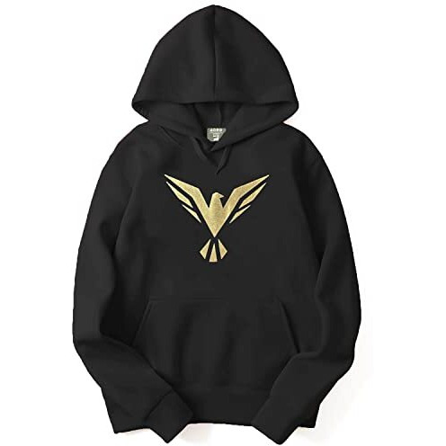 Adro Men's Cotton Neck Hooded Sweatshirt (H20-Gl-Bir-Bl_Black_M)
