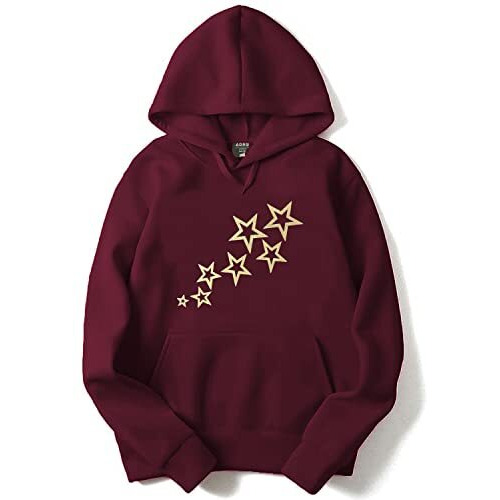 Adro Men's Cotton Neck Hooded Sweatshirt (H20-Gl-Sta-Mr_Maroon_L)