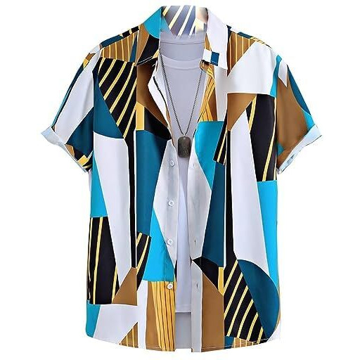 Dhruvi Trendz Mens Rayon Men's Casual Shirt Regular Fit Western (Dt-Ms-6124_Multicolor_L)