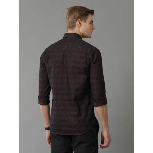 Adro Elegant Essentials Giza Cotton Men's Casual Shirts (Shi-Ch-Dm_Dark Maroon_M)