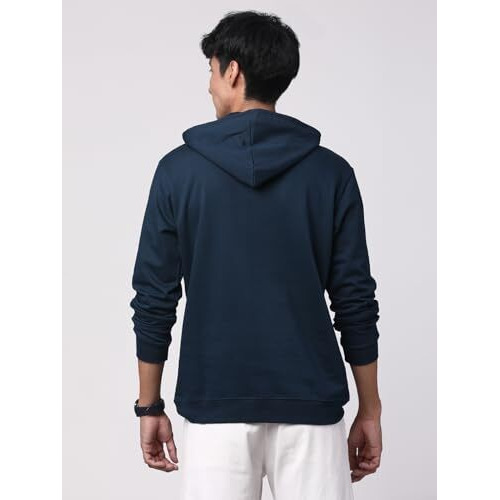 Adro Mens Cotton Solid Hoodie Sweatshirts (H23-Pln-Sb_Teal_Xl)