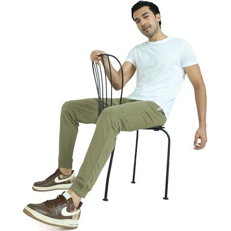 Xyxx Men Terry Cotton-Blend Joggers, Regular Fit, Solid, Pack Of 1, Xyjog19Xl, Tea White, Xl