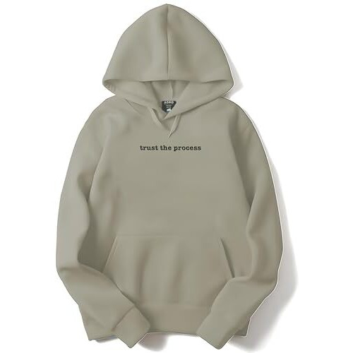 Adro Mens Premium Cotton Fleece 340 Gsm Printed Hoodies (H23-M-Tru-Be_Beige_S)