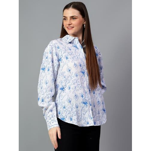 Kotty Women's Oversized Cotton Blend Shirt(Multicolor,M)