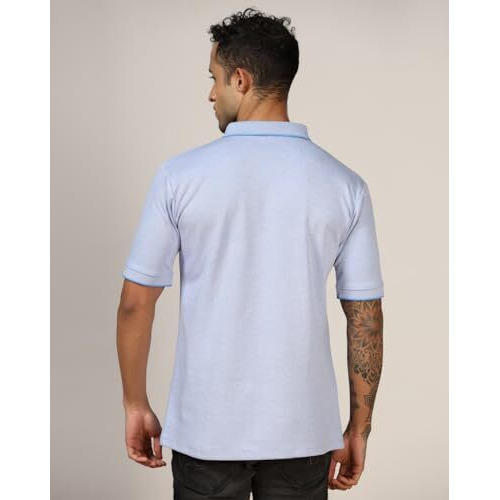 Leriya Fashion T Shirt For Men || Men T-Shirt || Men Polo T-Shirt || Men Plain T-Shirt || V-Neck Collar Tshirt (Xx-Large, Blue)
