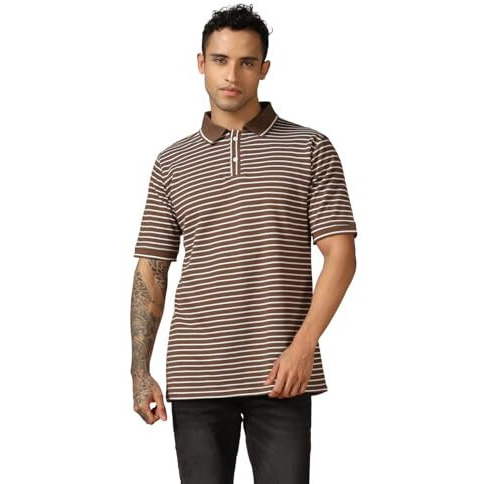 Leriya Fashion Men's Regular Fit T-Shirt (Lf-Mt-1049_Brown
