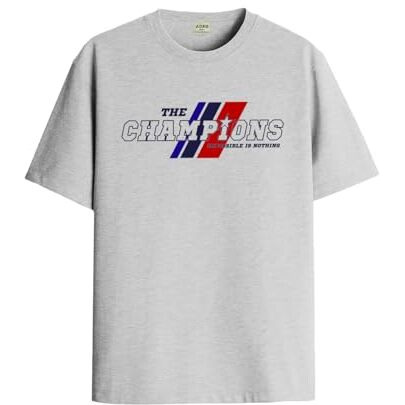 Adro Men's Graphic Printed 100% Cotton T-Shirt - Regular Fit, Printed T-Shirts For Men (Rn24-Cmp-Gr_Grey_Xl)