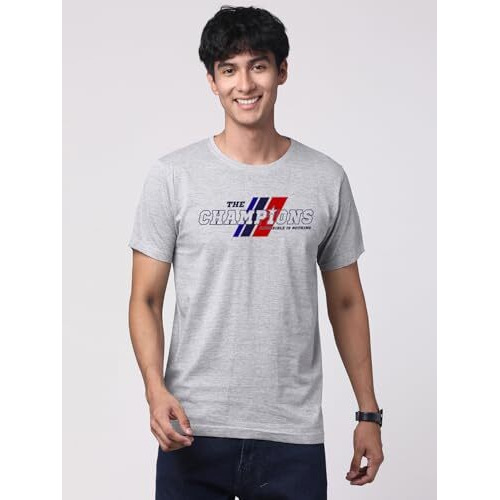 Adro Men's Graphic Printed 100% Cotton T-Shirt - Regular Fit, Printed T-Shirts For Men (Rn24-Cmp-Gr_Grey_Xl)